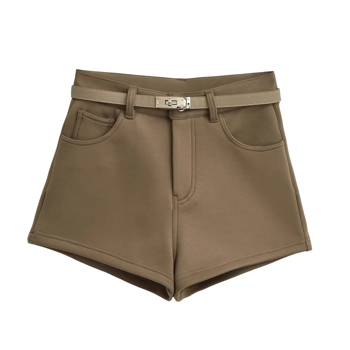 High Waist A-Line Wide Leg Pants Women's Casual Shorts Spring 2025 Korean Style Retro Elegant Outerwear Hot Pants