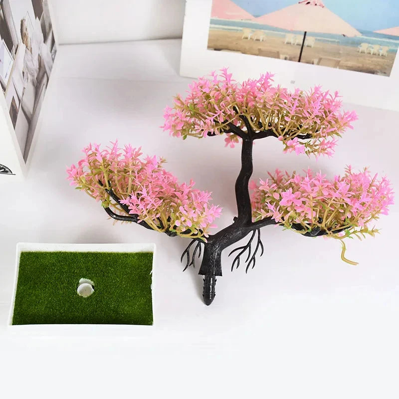 Bonsaï Artificiel Pot | Arbre Faux Fleurs | Décoration Bureau, Salon & Hôtel