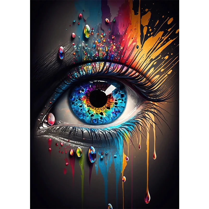 Classic Abstract Wall Art, Eye Features Mural, HD Canvas Print Poster for Home Living Room Bedroom Office Decoration Cuadros