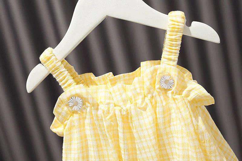 Girls Outfit Set 2026 Summer Clothing Sets Hollow Lace Suit Baby Casual Sleeveless T-shirt+Shorts Kids Clothes Sets Baby Clothes
