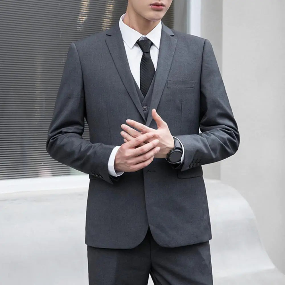 2026 Elegant Men's Formal Blazer British Style Professional Work Groom Wedding Dress Best Man Blazer Jacket Blazer for Shirt Tie