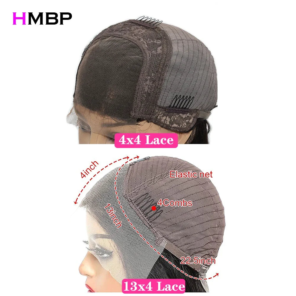 Highlight Vietnamese Super Double Drawn Bob Wigs Human Hair Chocolate Brown 13x6 Lace Frontal Wig 350 Density 100% Human Hair