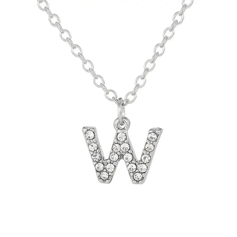 Fashionable Shiny A-Z Letter Pendant Charm Necklace 26 Initial Alphabet Name Clavicle Chain Party Jewelry Gift