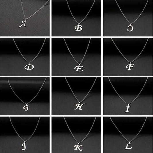 Collier Initiale Grand Alphabet A-Z | Acier 316L Minimaliste | Pendentif Femme | Cadeau Bijou