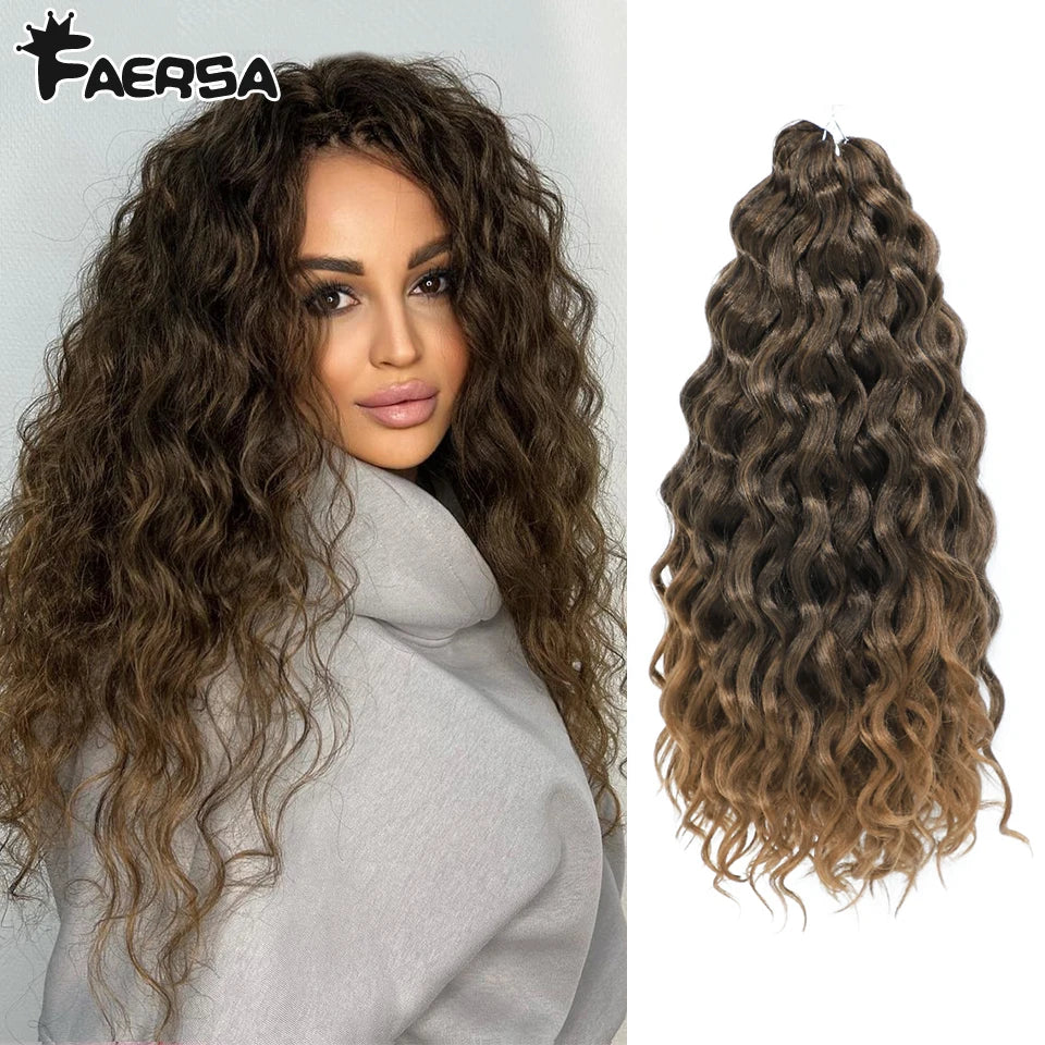 Deep Wavy Twist Crochet Hair Afro Curls Water Wave Crochet Braids Synthetic Curly Braiding Hair Extensions For Women 18 24 Inch
