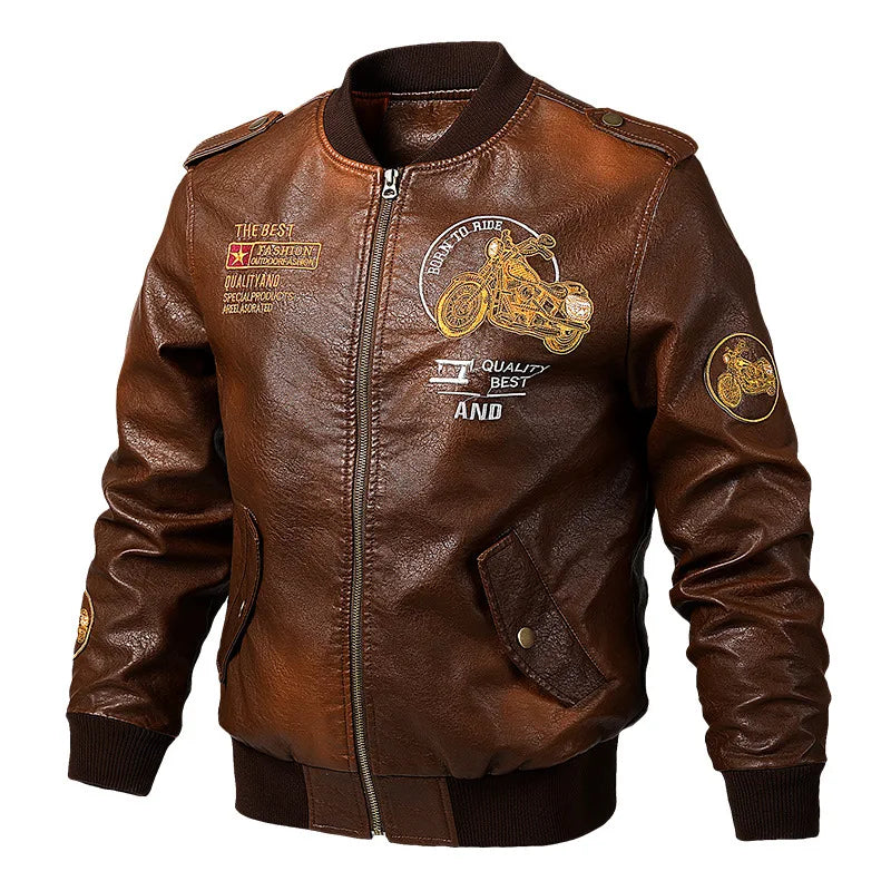 PU Leather Motorcycle Jacket Men Autumn Winter Plush Washed Retro Motorcycle Jacket Motorcycle Accessories Moto Jacket Men