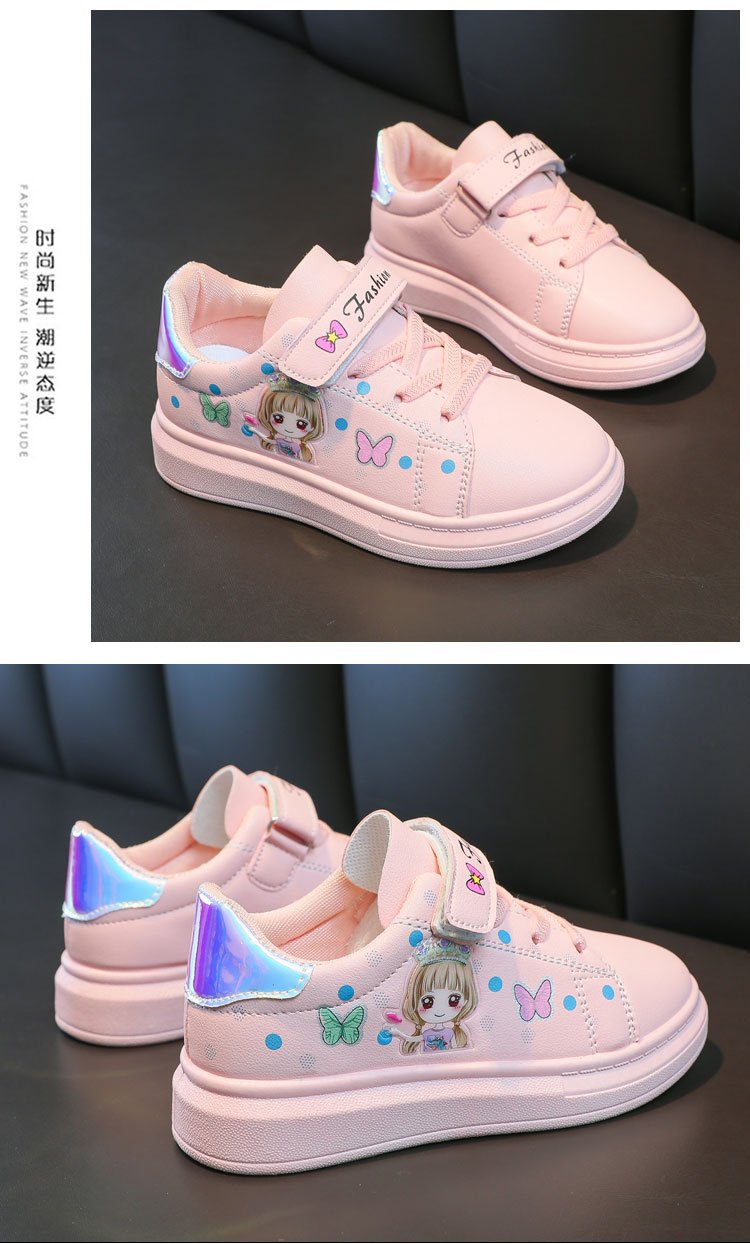 Kids' Sneakers Kid Casual Shoes Spring 2023 New Kid Sneakers Shoes Leather Upper Girl Shoes Kid Small White Board Shoes
