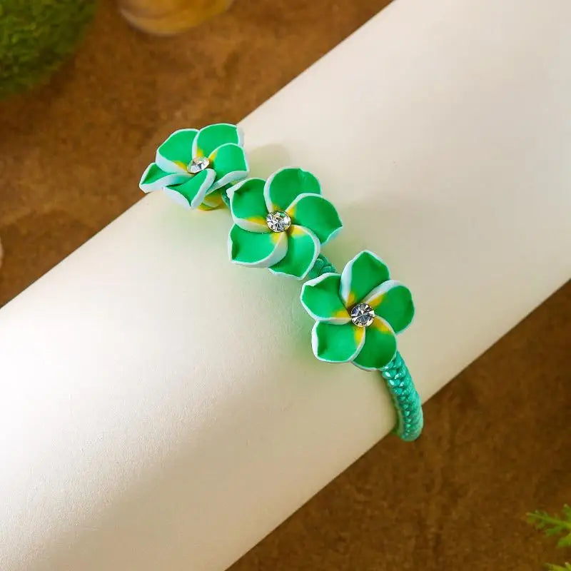 Trendy Handmade Boho Flower Bracelet for Women Bead Rope Adjustable Bangle Beach Holidays