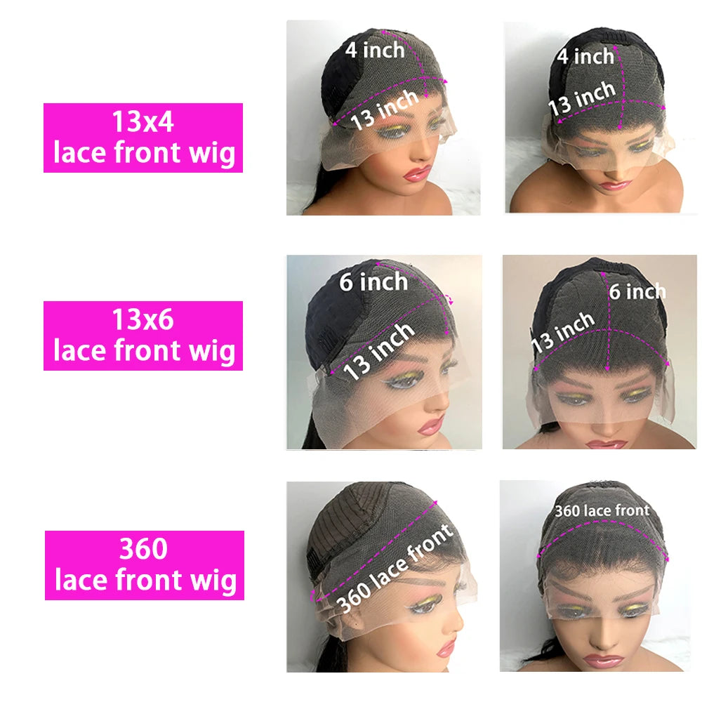 40 Inch Body Wave 13x6 HD Lace Frontal Wigs Human Hair Wig 13x4 360 HD Lace Front Wig For Black Women Pre Plucked Brazilian Hair