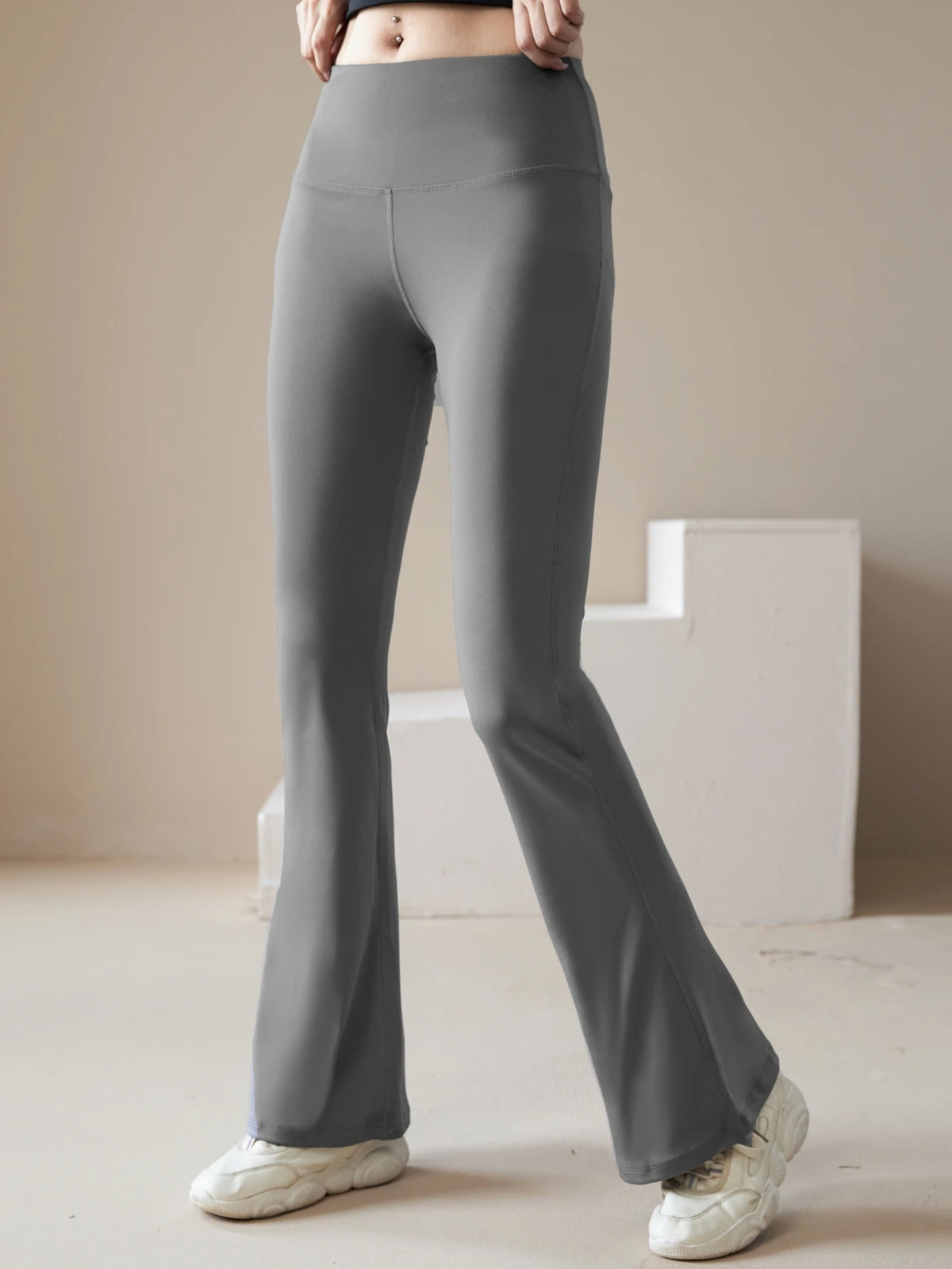 New Wide Leg Yoga Pants Women's High Waist Lift Hip Flare Sports Leggings Naked Casual Running Loose Bell-bottomed Pants