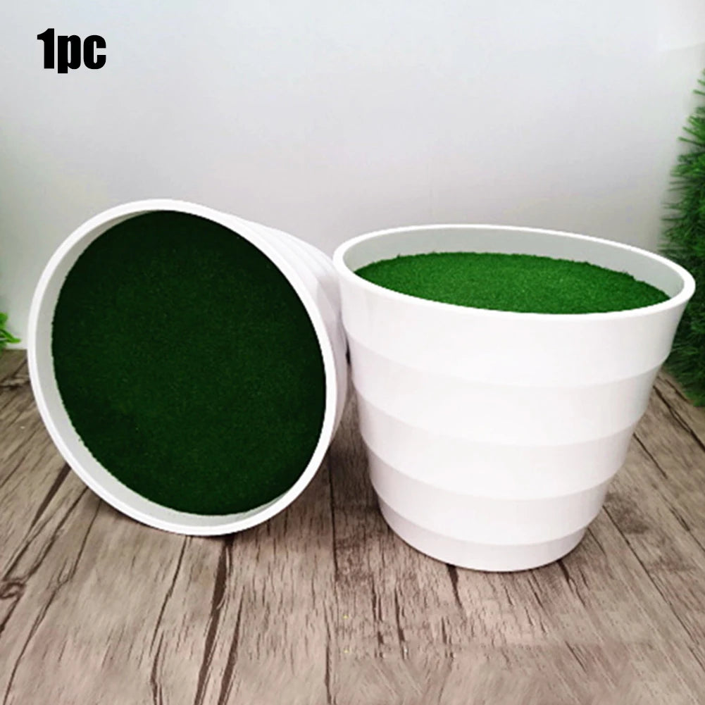 Artificial Pot Plants Nursery Pot Artificial Lawn Vase White Plastic Thick Plant Flower Pot Home Garden Decoration