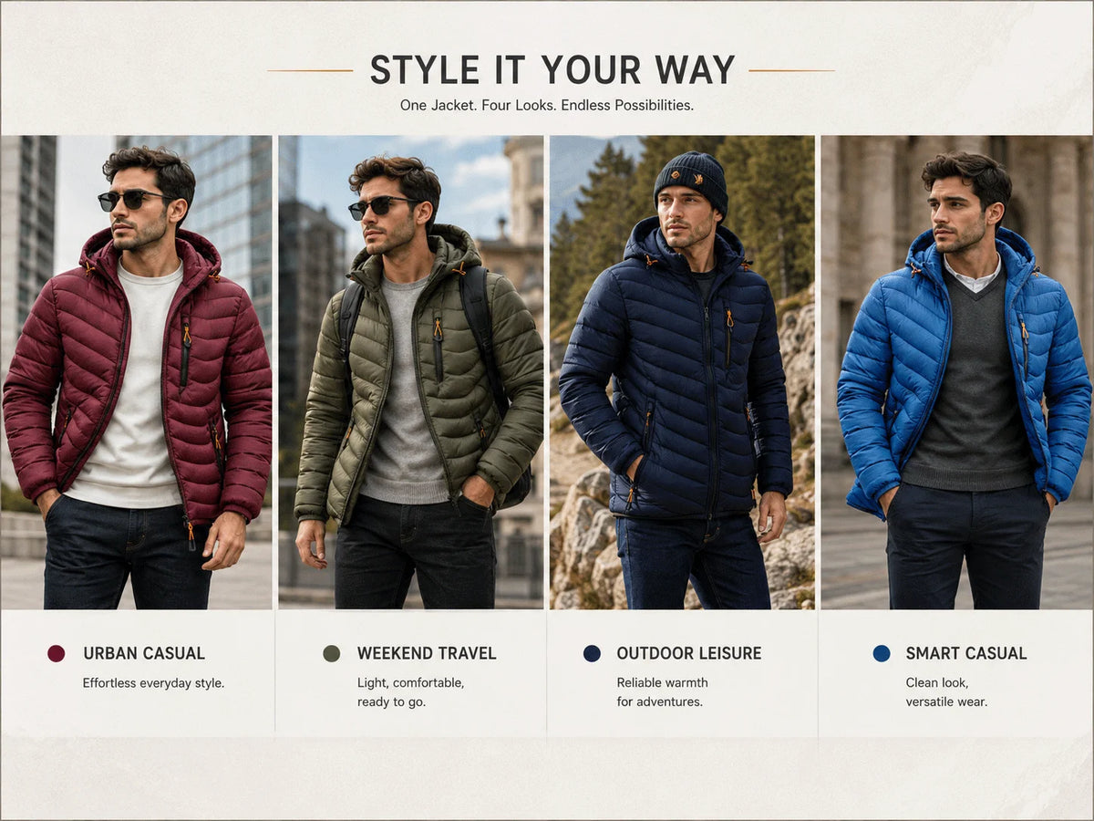 Doudoune épaisse à capuche pour homme | Automne et hiver