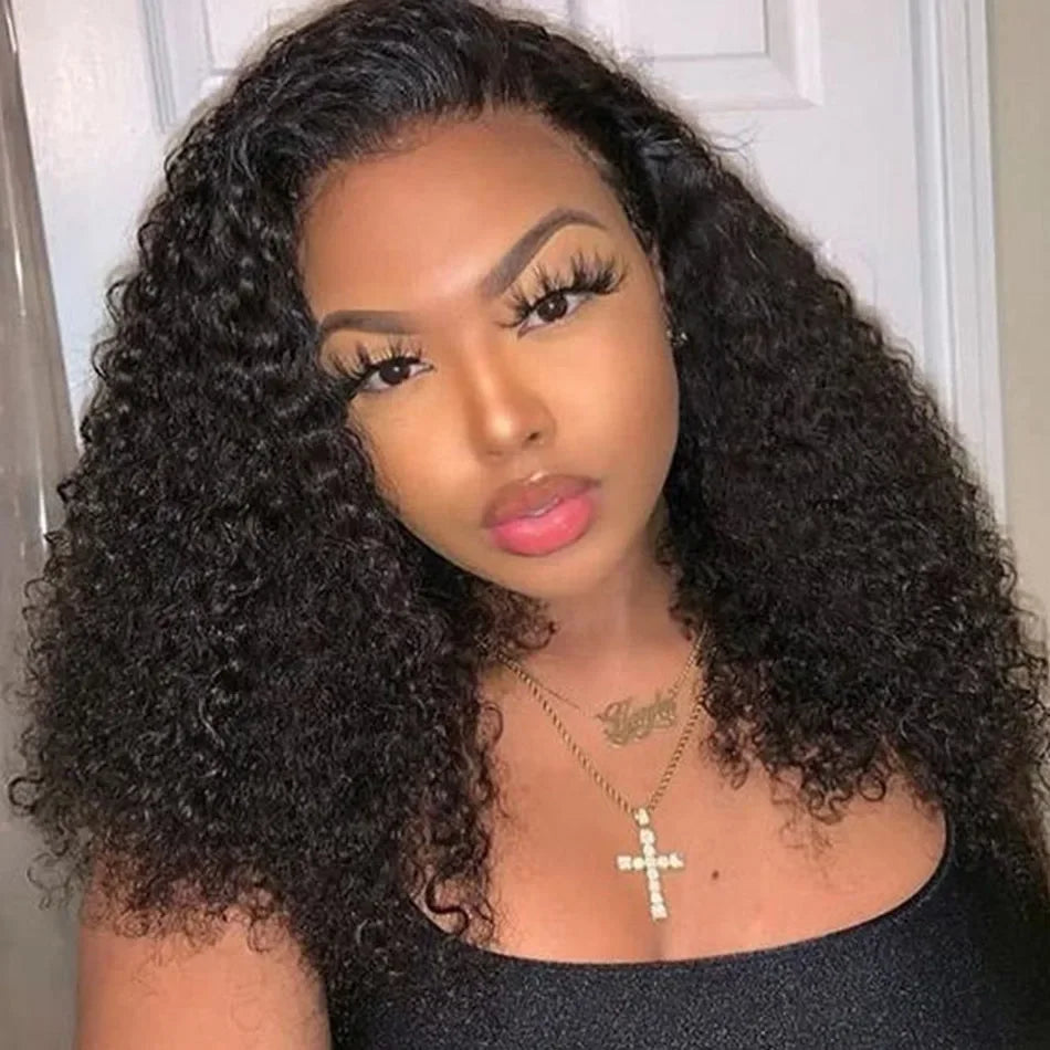 Perruque Kinky Curly Brésilienne | 5x5 HD Lace Closure Transparente | 300% Densité | Vierge Haute Qualité