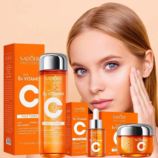 Coffret Soin Vitamine C v2 | Sérum Éclat & Crème Hydratante Raffermissante | Lifting Coréen