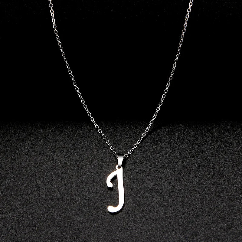 Collier Initiale Grand Alphabet A-Z | Acier 316L Minimaliste | Pendentif Femme | Cadeau Bijou