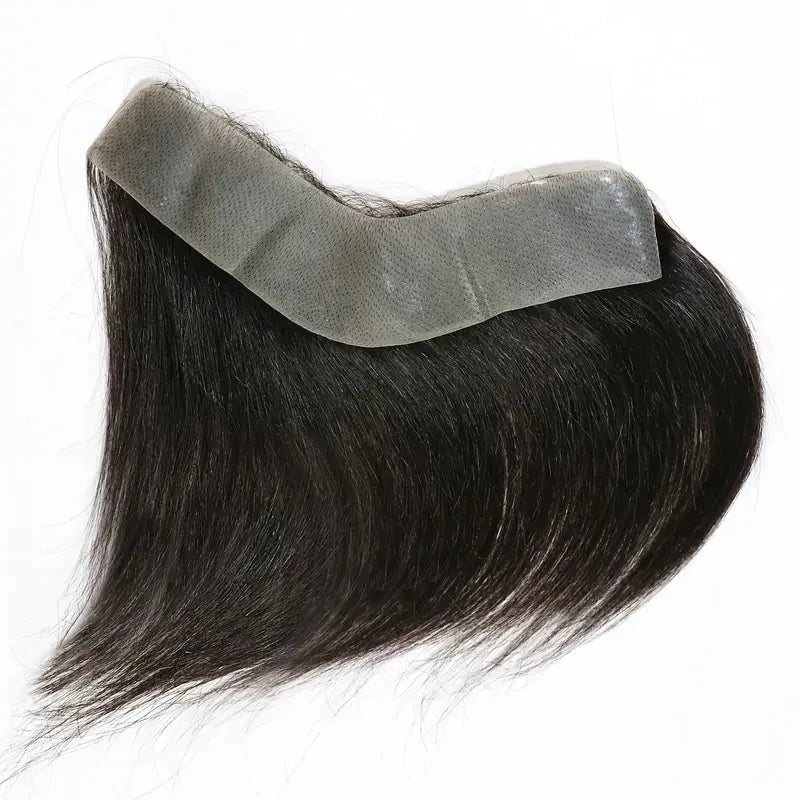 Hotsale 100% Human Hair Piece Men Topper  V Loop Super Thin Skin PU Front Line Forehead System Toupee Patch Wig for Men