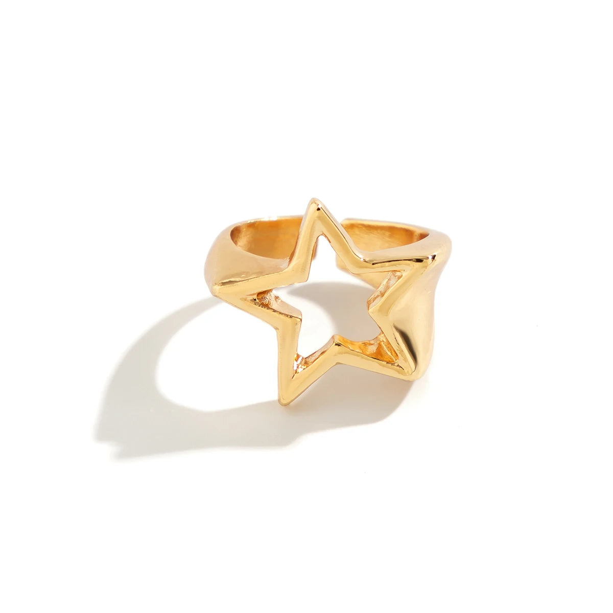 Bague Étoile Punk Gothique Irrégulière | Ajustable Couple | Y2K Vintage | Bijou Femme Statement