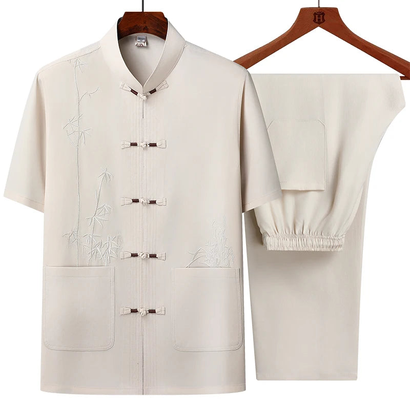 Ensemble chemise à manches courtes et pantalon pour homme