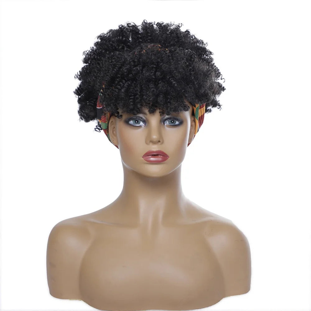 Perruque Headband Tresses Africaines Synthétique | 3 Brins | Queue de Cheval | Couvre-Cheveux | Fibre | Femme
