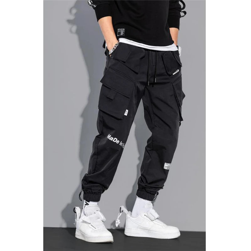 Men's Cargo Pants Fashion Hip Hop Multi-pocket Trousers Trendy Streetwear Solid Sweatpants Casual Trousers for Men