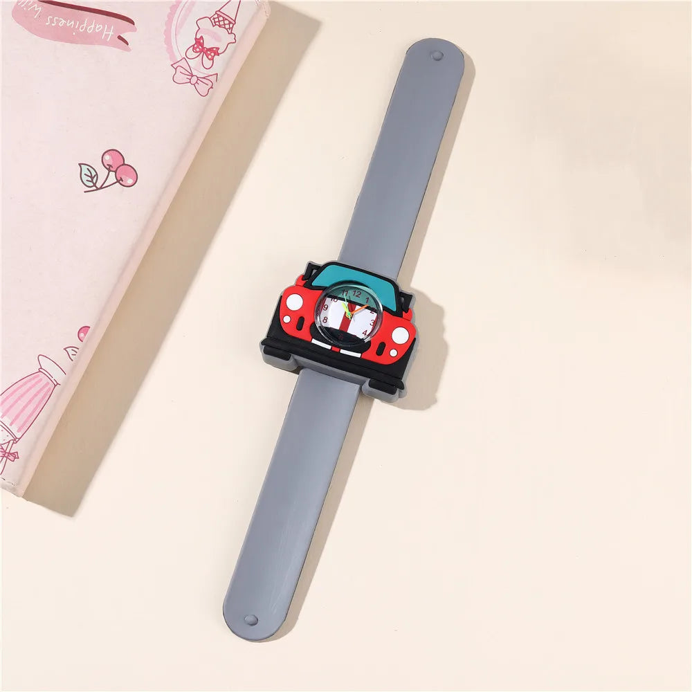 Fashion Children Students Cartoon Watch Car Pattern Kids Boys Girls Watch Gifts