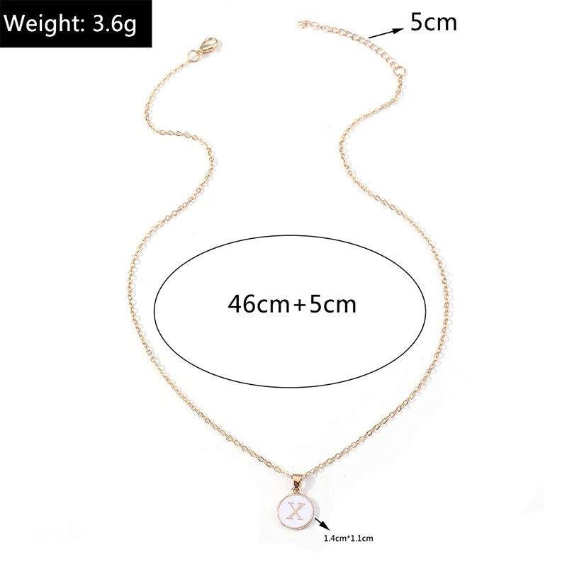 Collier Pendentif Initiales Femme | 26 Lettres A-Z Émail | Bijou Tendance Cadeau Anniversaire Fille