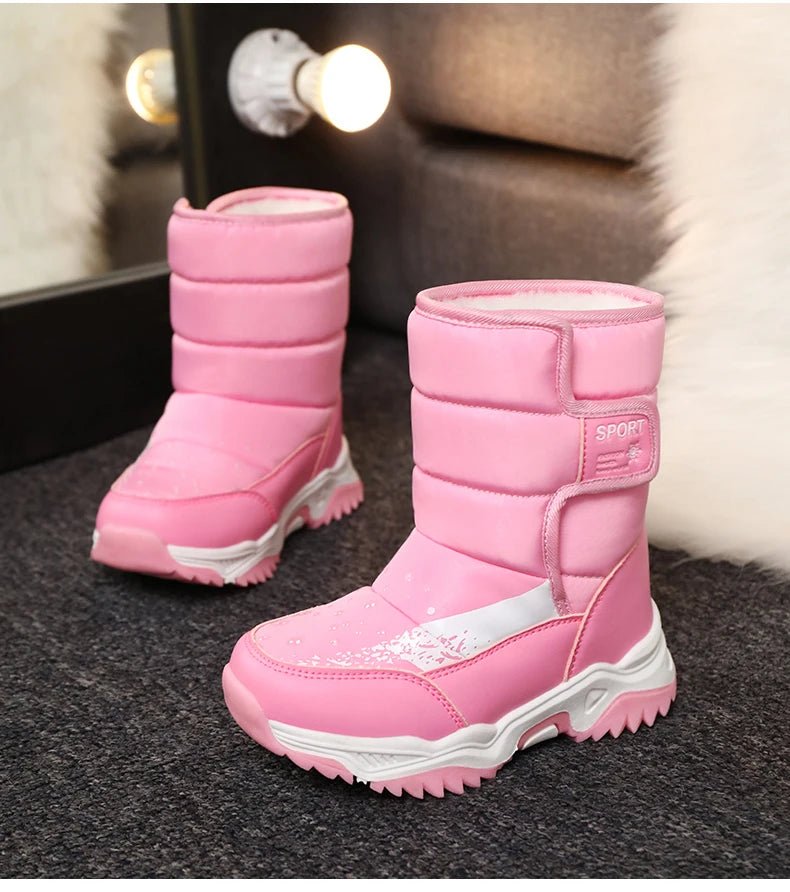 Bottes de Neige Enfants Princesse Élégantes | Imperméables Peluche | Garçons & Filles | Hiver Outdoor