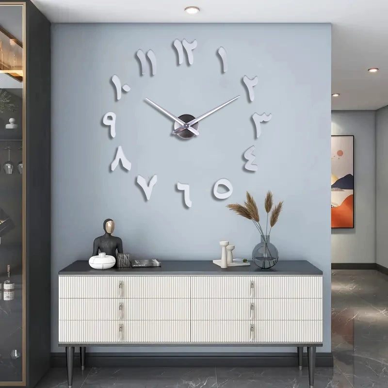 Horloge Murale Miroir Numérique Moderne | Grand Format | Décoration Salon & Bureau