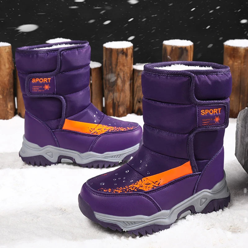 Bottes de Neige Enfants Princesse Élégantes | Imperméables Peluche | Garçons & Filles | Hiver Outdoor