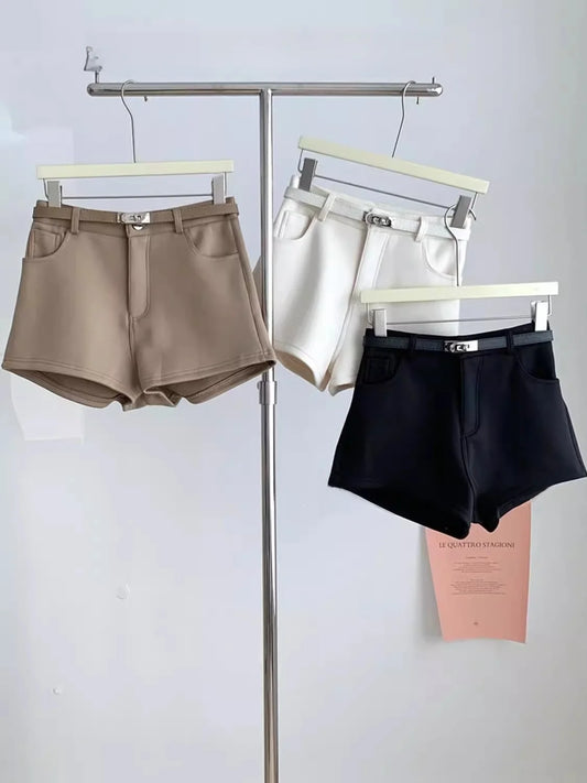 Pantalon Large A-Line Taille Haute Femme | Short Casual Coréen Retro | Élégant Printemps 2025