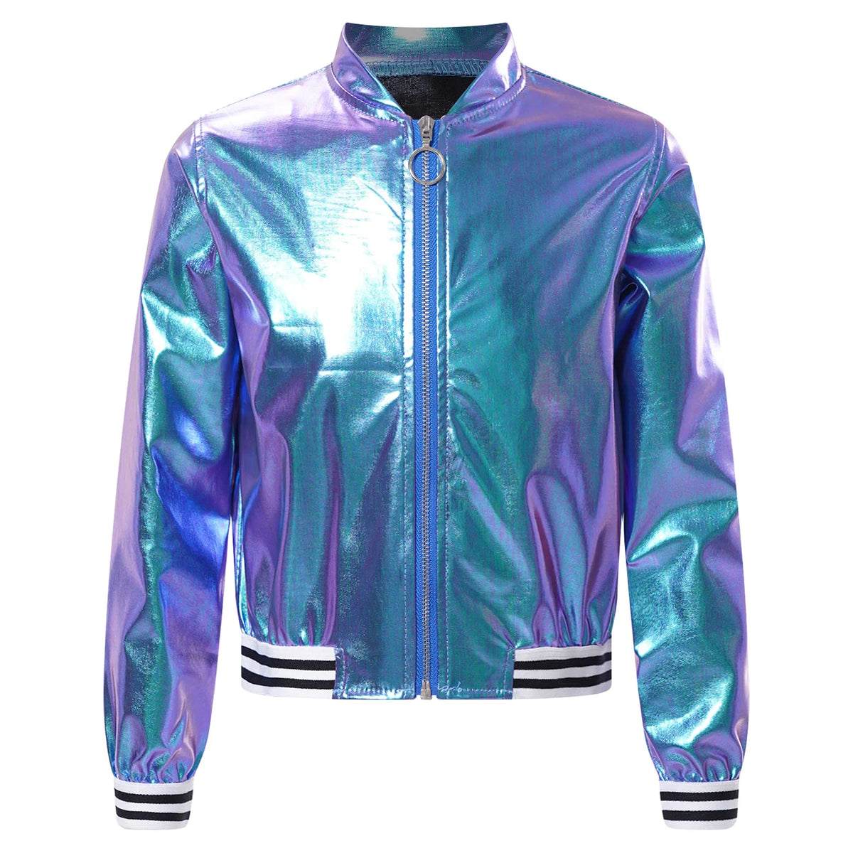 Ensemble Danse Fille Hip Hop | Veste Bomber Métallique & Pantalon | Costume Scène Carnaval Jazz