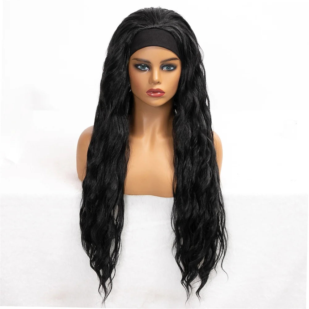 Perruque Headband Tresses Africaines Synthétique | 3 Brins | Queue de Cheval | Couvre-Cheveux | Fibre | Femme