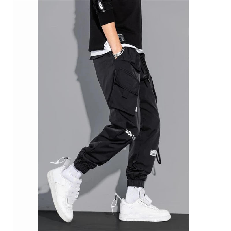 Men's Cargo Pants Fashion Hip Hop Multi-pocket Trousers Trendy Streetwear Solid Sweatpants Casual Trousers for Men