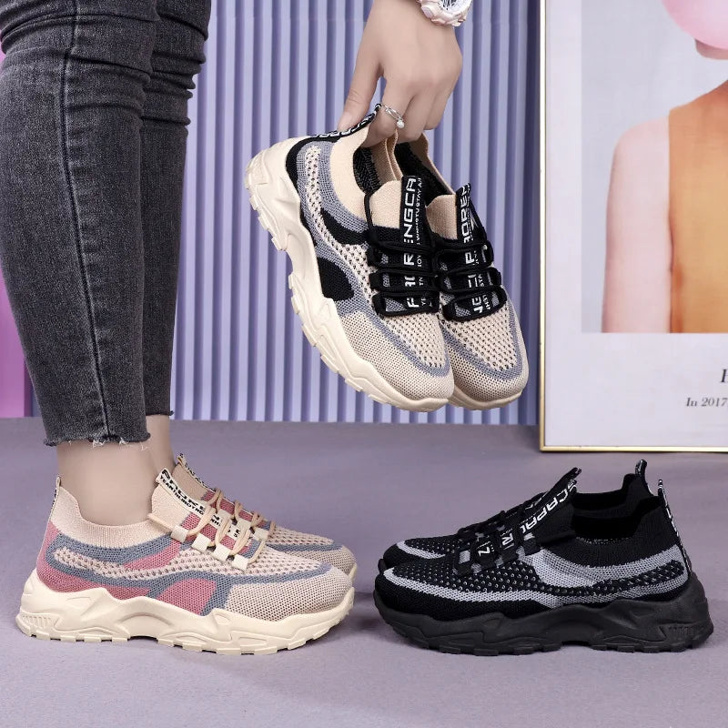 Sneakers Chunky Femme 2025 | Mesh Respirant Semelle Souple | Running & Sport Casual Printemps-Automne