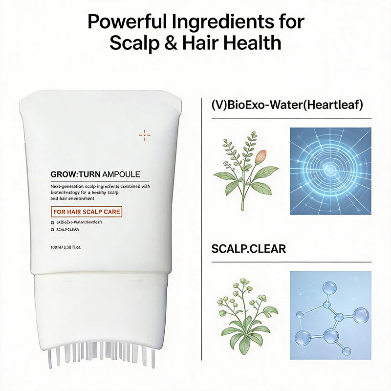 Sérum Capillaire Brosse Intégrée v2 | Nourrissant Renforçant | Masseur Cuir Chevelu | Soin Coréen