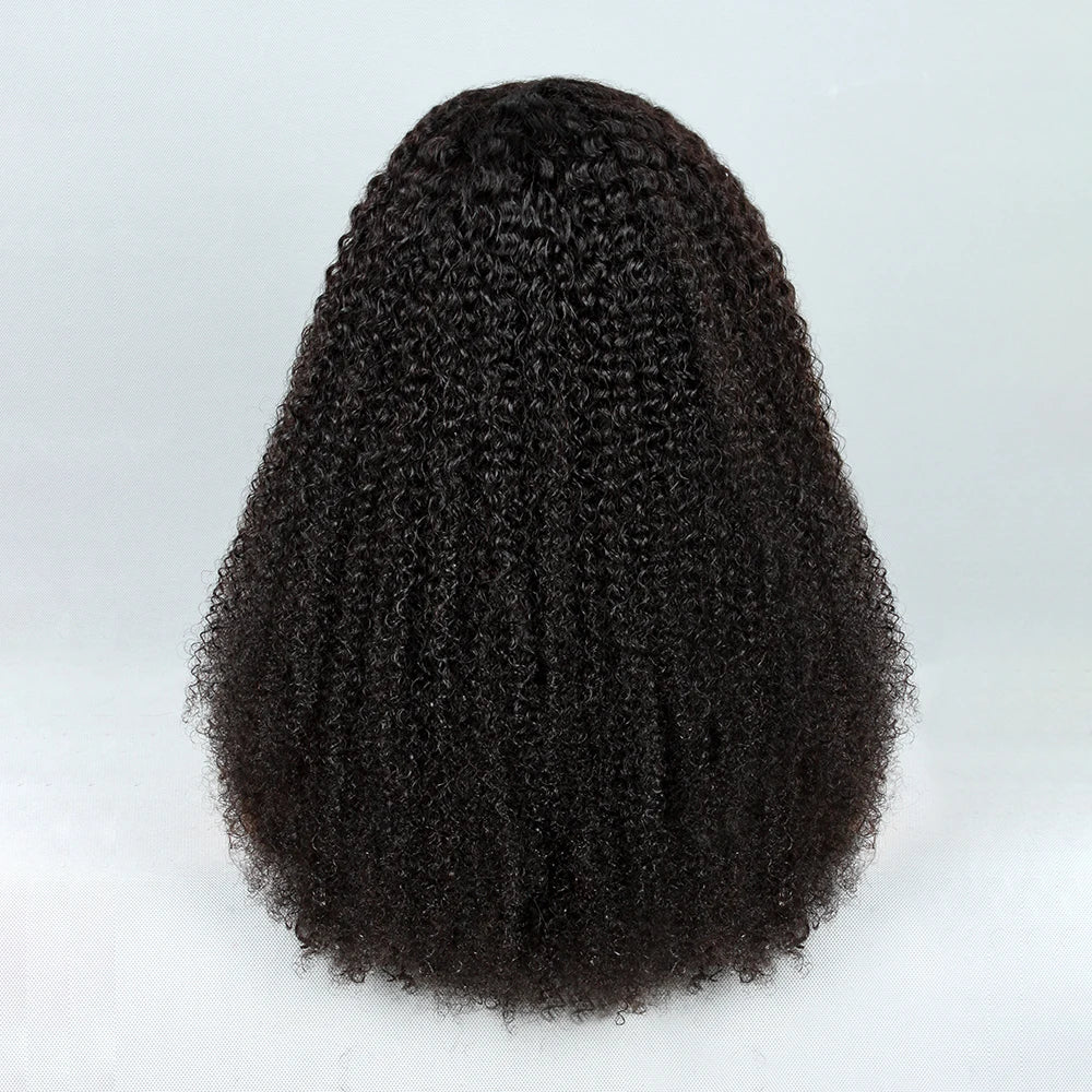 Demi-Perruque Cheveux Humains 180% | Kinky Curly | Invisible Hairline | Cordon Coulissant | 3 en 1