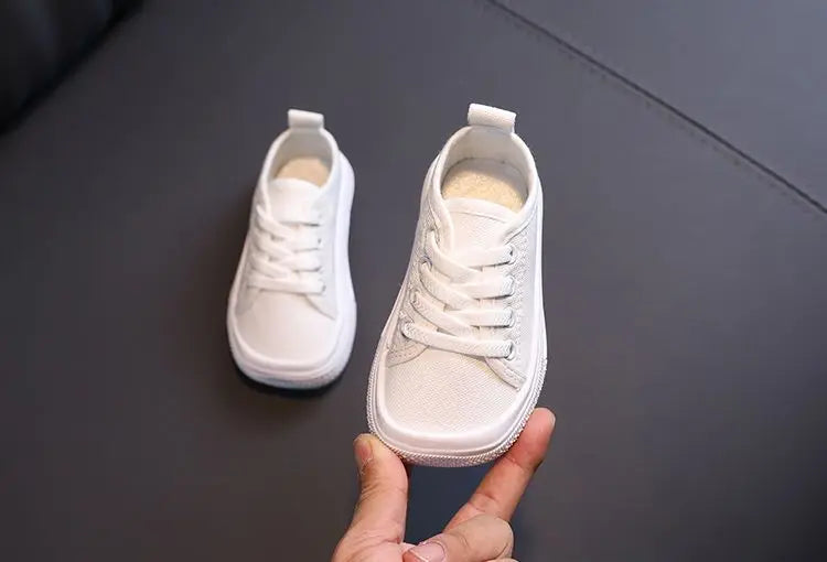Kids Non-slip Comfort Sneakers, Toddlers Tennis Shoes, Children's Sport Canvas Shoes, Lace-up Girls Flat Boys Casual Shoes
