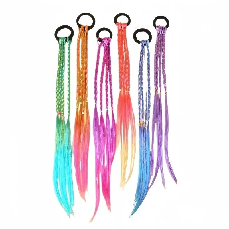 Lot de 6 Bandeaux Tressés Gradient | Accessoire Cheveux Enfant & Adulte | Couleurs Arc-en-Ciel