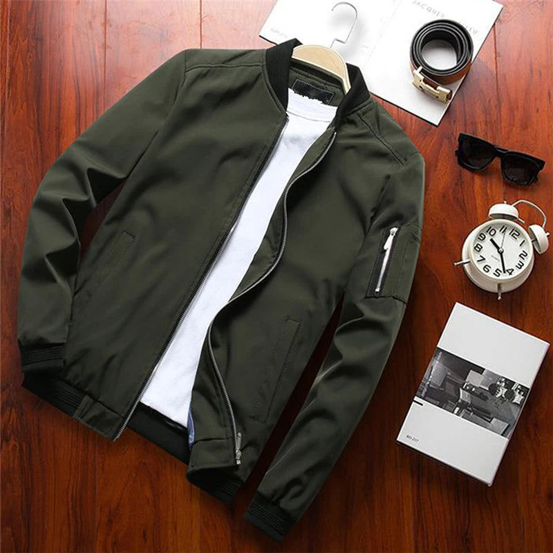 Blouson zippé ajusté pour homme | Style bomber