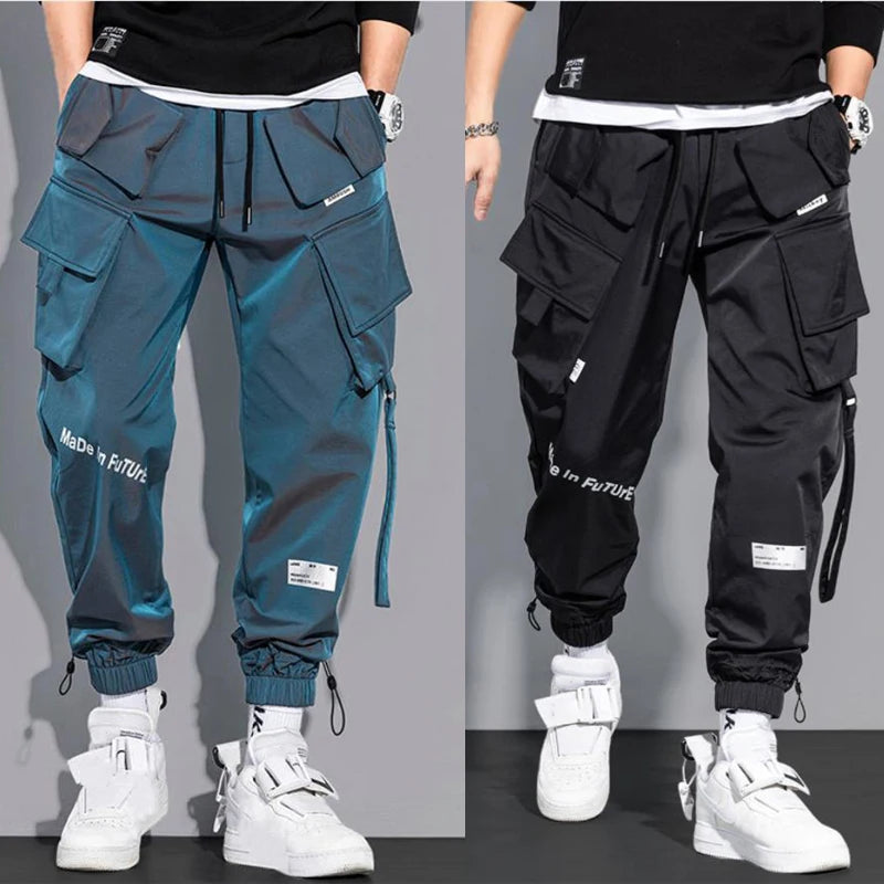 Men's Cargo Pants Fashion Hip Hop Multi-pocket Trousers Trendy Streetwear Solid Sweatpants Casual Trousers for Men