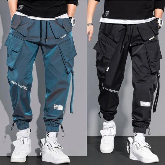 Men's Cargo Pants Fashion Hip Hop Multi-pocket Trousers Trendy Streetwear Solid Sweatpants Casual Trousers for Men