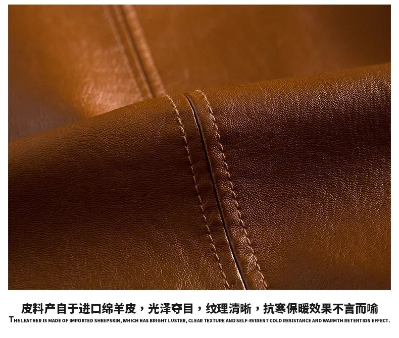 New Leather Jacket Men's Business Casual Lapel PU Leather Blazers Fashion Solid Slim Korean Style Leather Coat Big Size 6XL