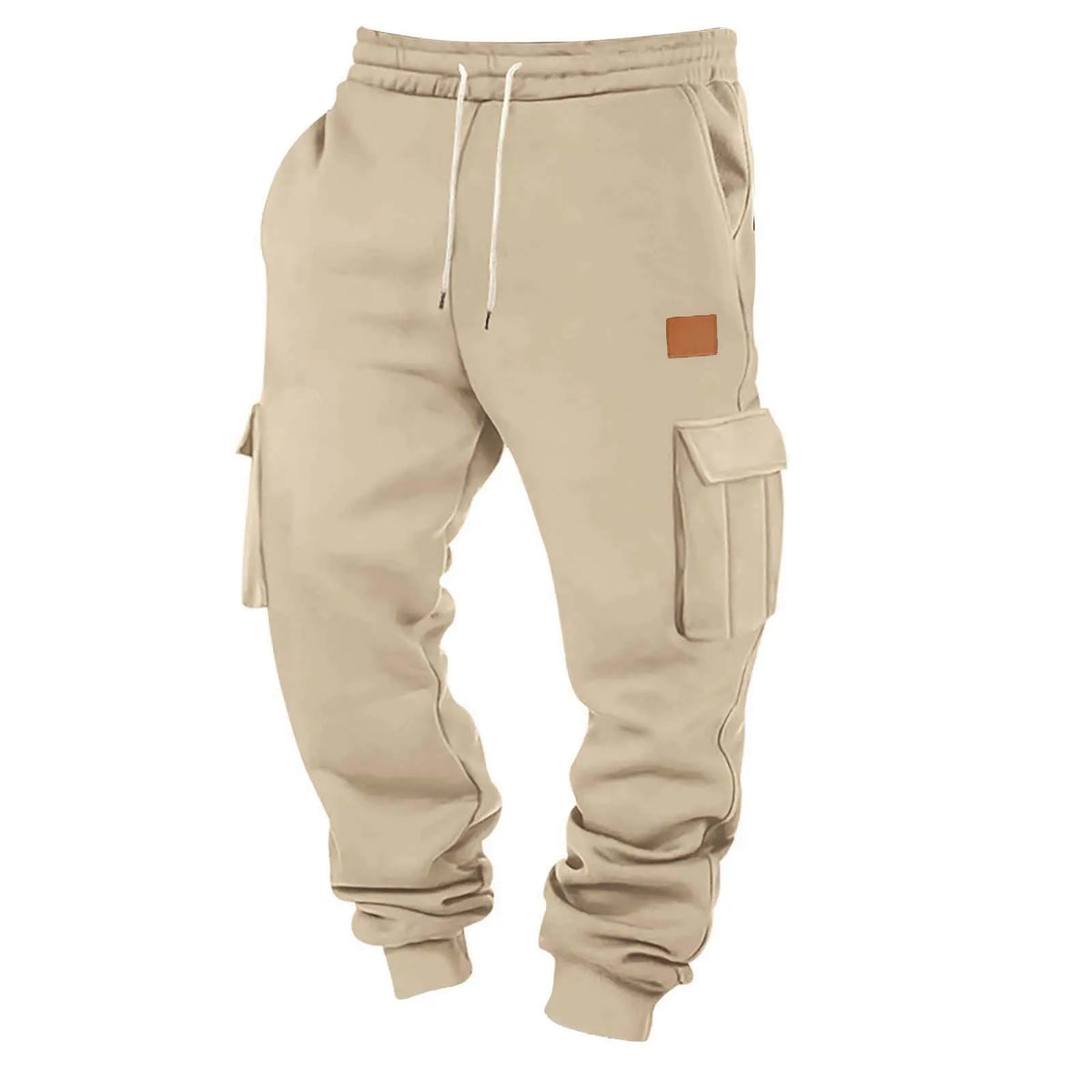 Men's Cargo Pants 2025 New Casual Loose Autumn Winter Straight Baggy Pants Multi-Pockets Solid Color Printing Sweatpants