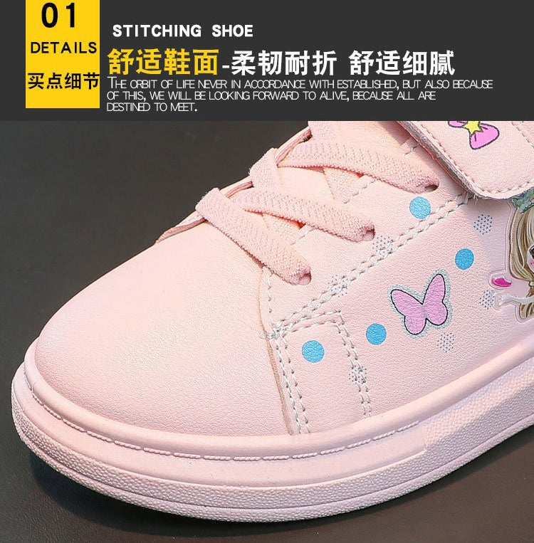 Kids' Sneakers Kid Casual Shoes Spring 2023 New Kid Sneakers Shoes Leather Upper Girl Shoes Kid Small White Board Shoes