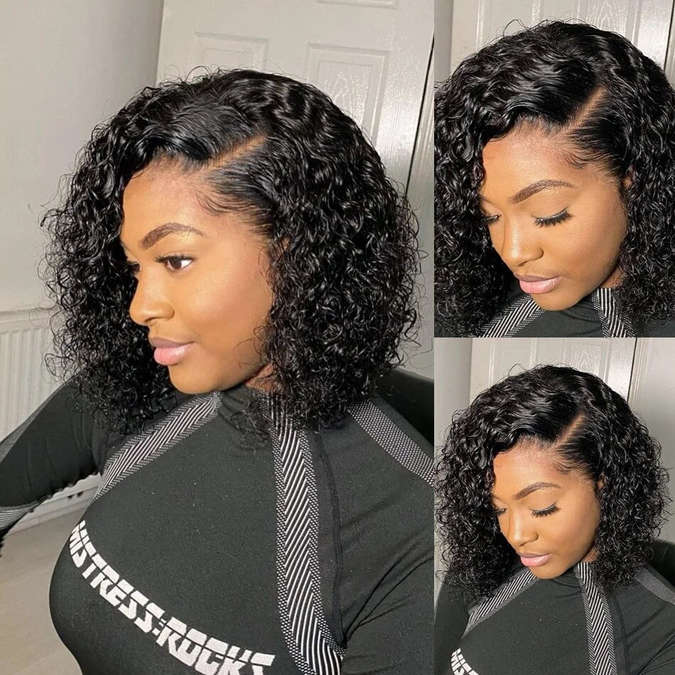 Tissage Kinky Curly Cheveux Humains Courts | Avec Closure | 100% Non-Traité | Remy Naturel