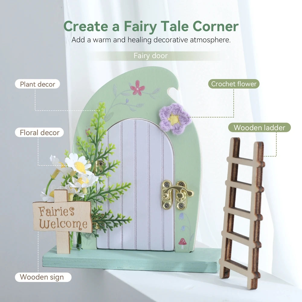 Porte Miniature Fée en Bois | Décoration Chambre Enfant & Jardin | Accessoire Conte de Fées