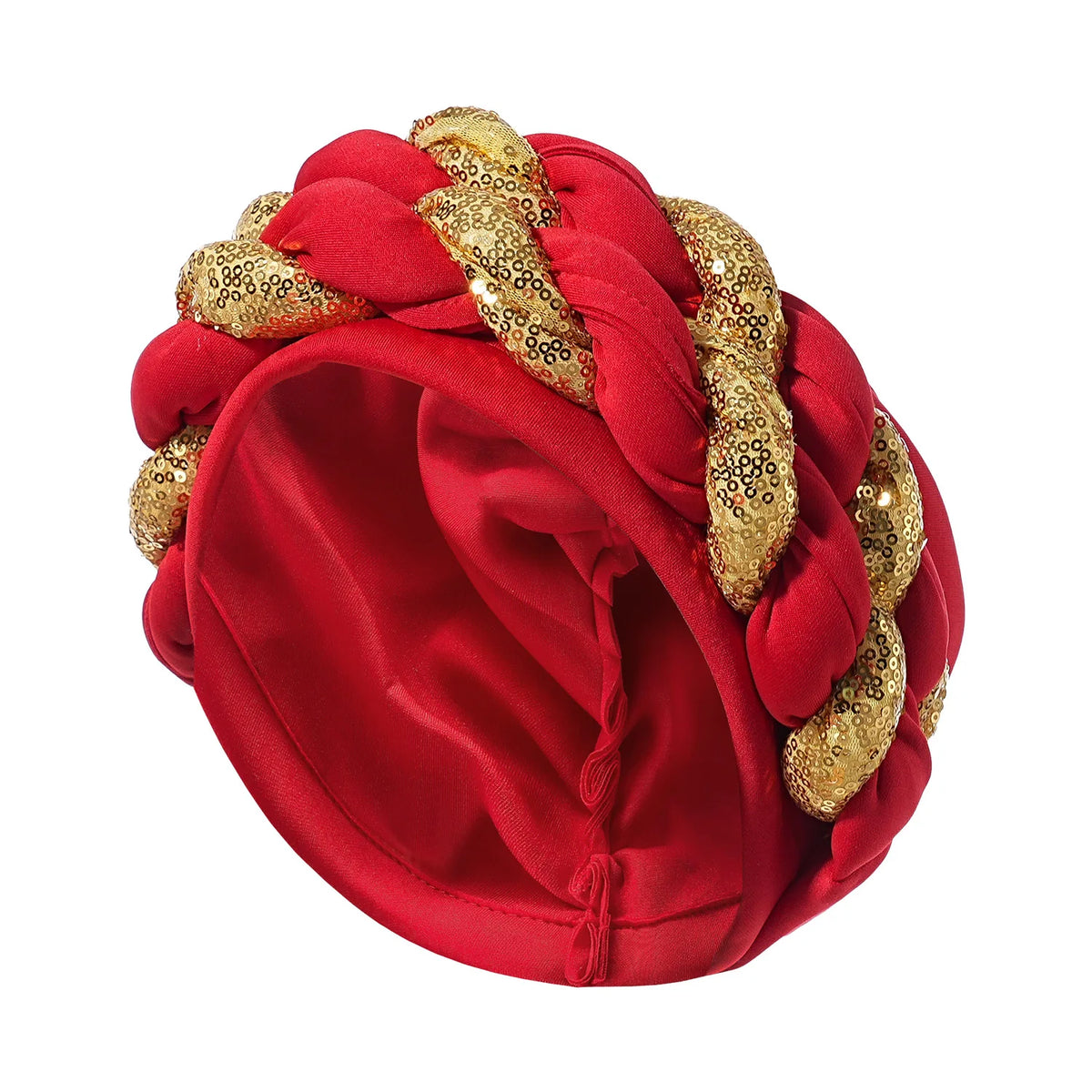Spangle Big Braids Head Wrap Twisted Head Turbans Headwear, Wedding Heads Turban, Hair Cover Accessories
