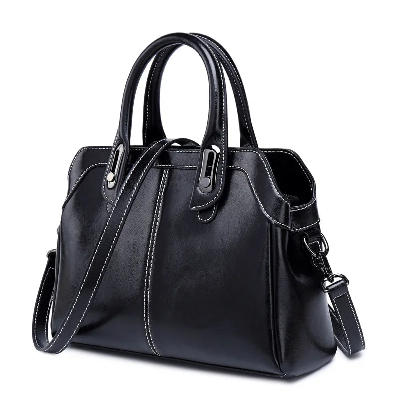 Sac à Main Cuir Véritable Vache Femme | Top Handle | Bandoulière & Messenger | Tote Cire Huile