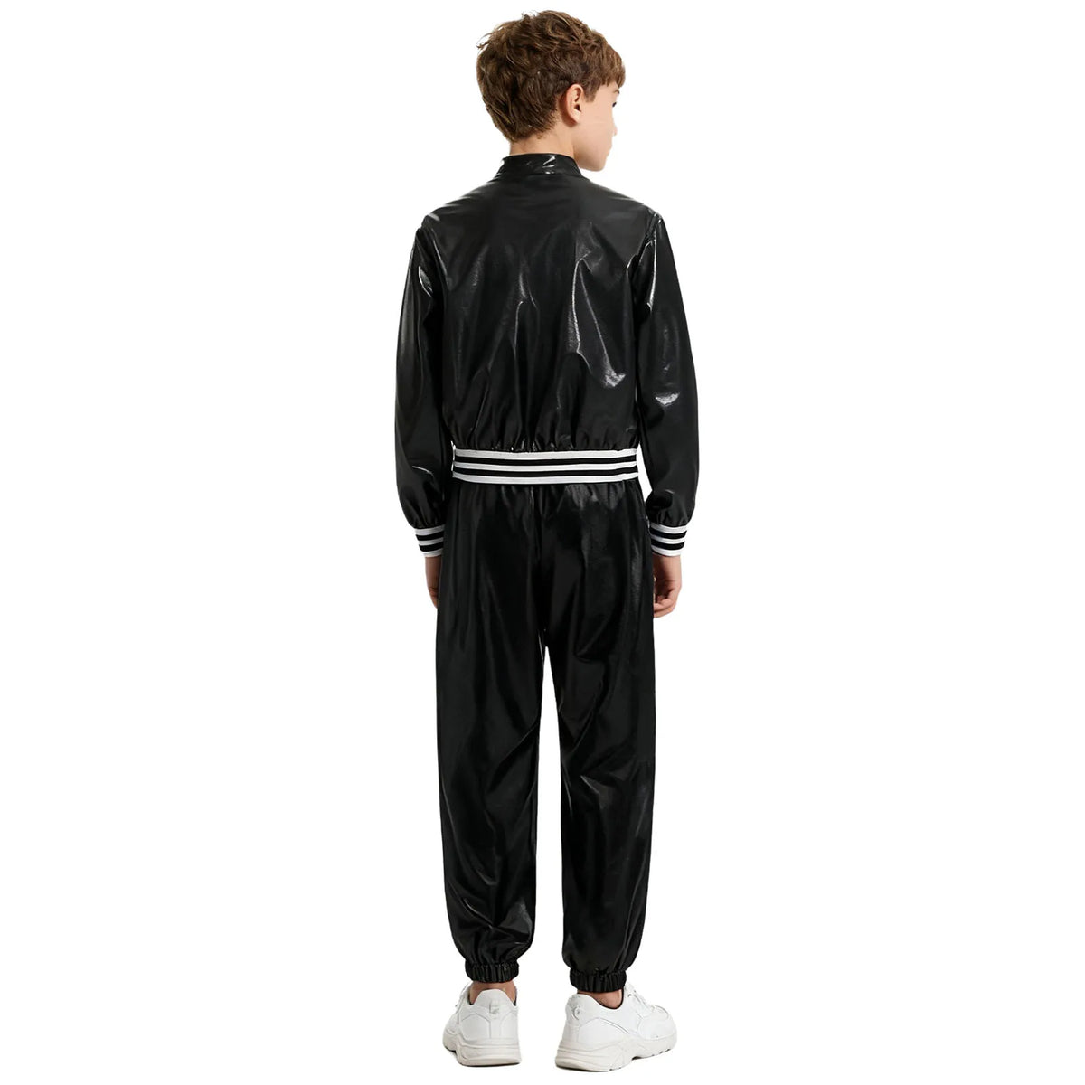 Ensemble Danse Fille Hip Hop | Veste Bomber Métallique & Pantalon | Costume Scène Carnaval Jazz