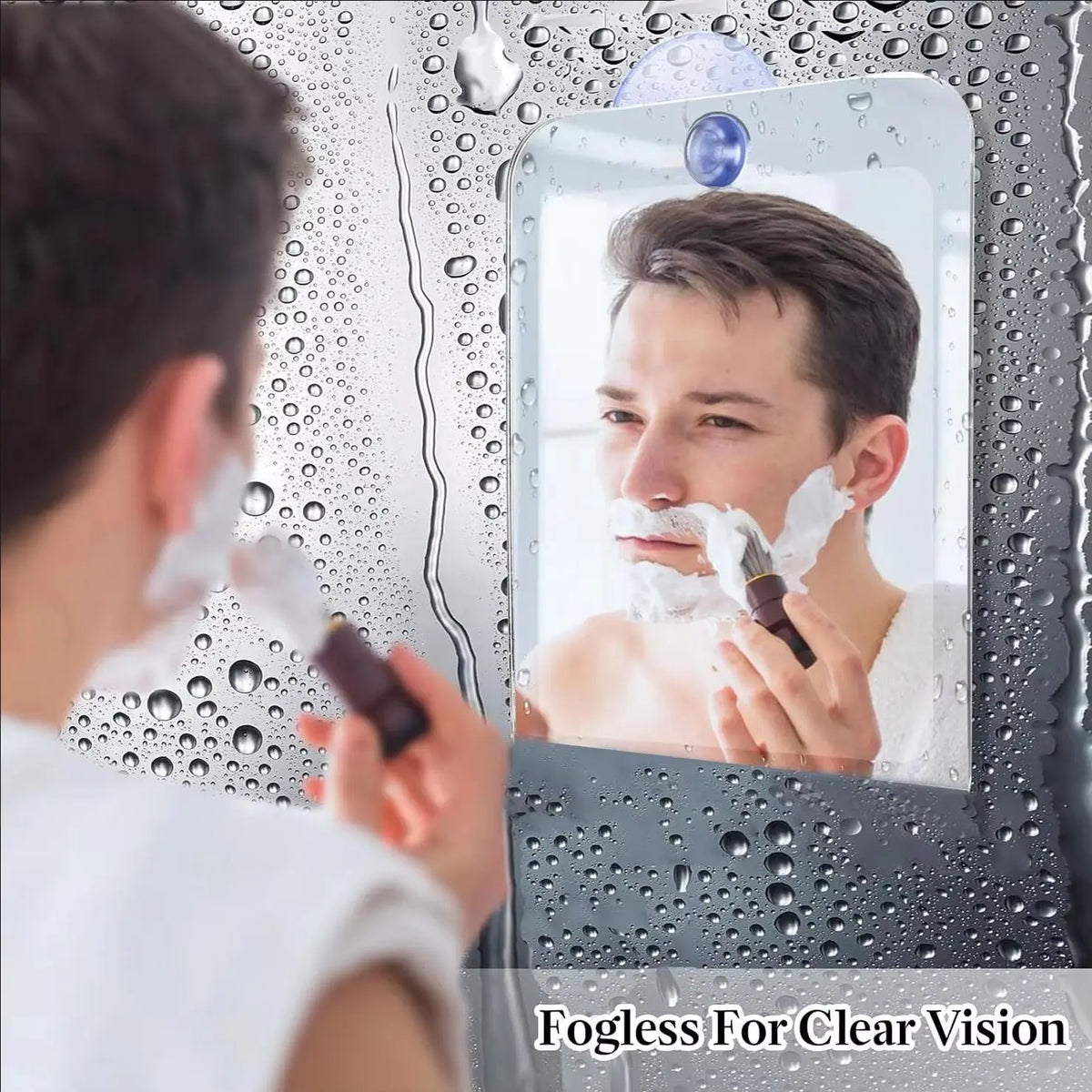 Miroir Acrylique Ventouse Douche | Antibuée | Portable Voyage | Maquillage & Rasage Salle de Bain